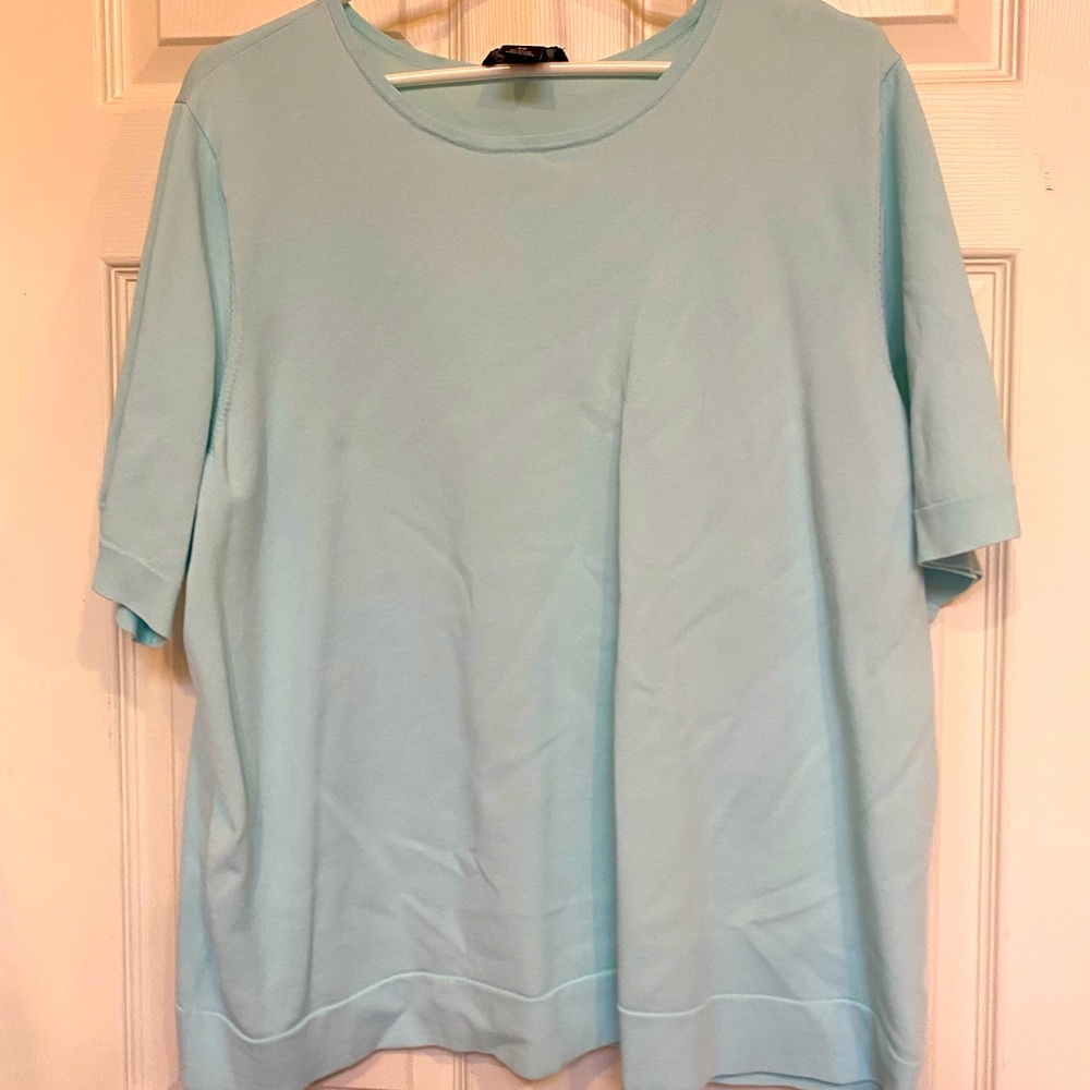 Aqua dress blouse 2X
